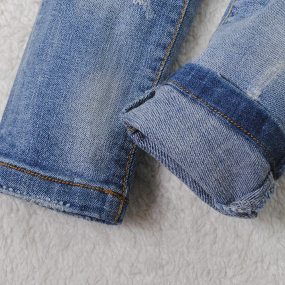 4114 детские джинсовые штаны джинсы для маленьких мальчиков мягкие джинсовые штаны брюки для мальчиков весенне-осенние джинсы для маленьких девочек Новинка, унисекс