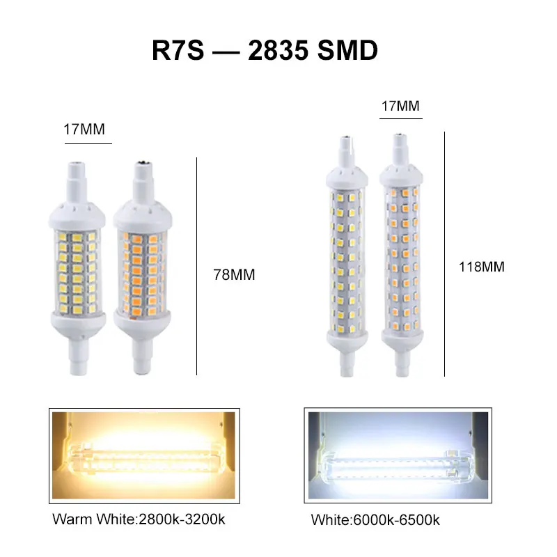 Светодиодная лампа Foxanon R7s 78 мм 118 светодиодная SMD 4014 5050 2835 точесветильник