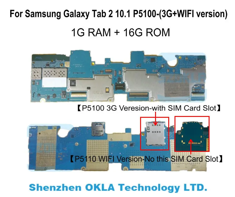 1 шт. для samsung Galaxy Tab 2 10,1 P5100 3g P5110 wifi 1 Гб ram 16 Гб rom Материнская плата f rom телефон