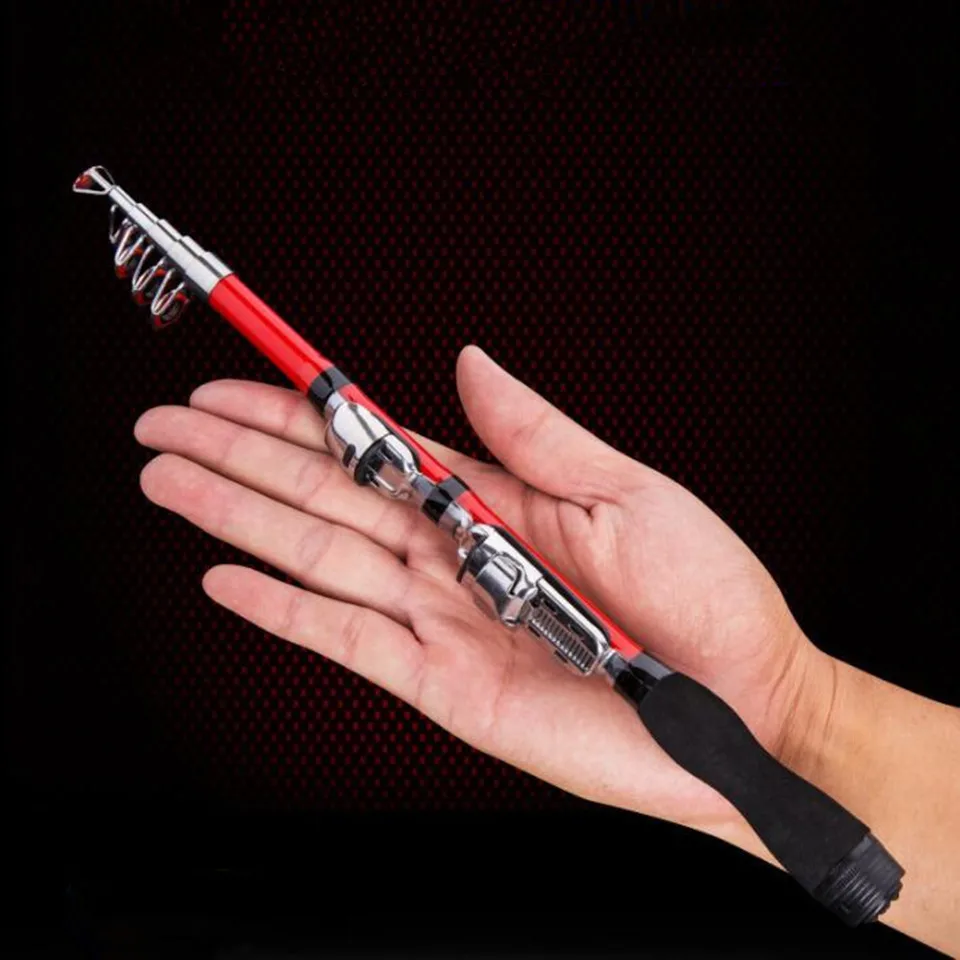 

New Fishing Rod High Carbon Fiber Glass Casting Spinning Rod 1.0M-2.3M Rotate Adjustable Easy To Carry Outdoor