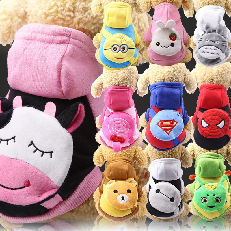 13 Style Selection Dog Hoodie Pet Clothes Cute Cartoon Cozy Warm Winter Sweater For Small Dogs Jumpsuit Poodle Bulldog Favorite