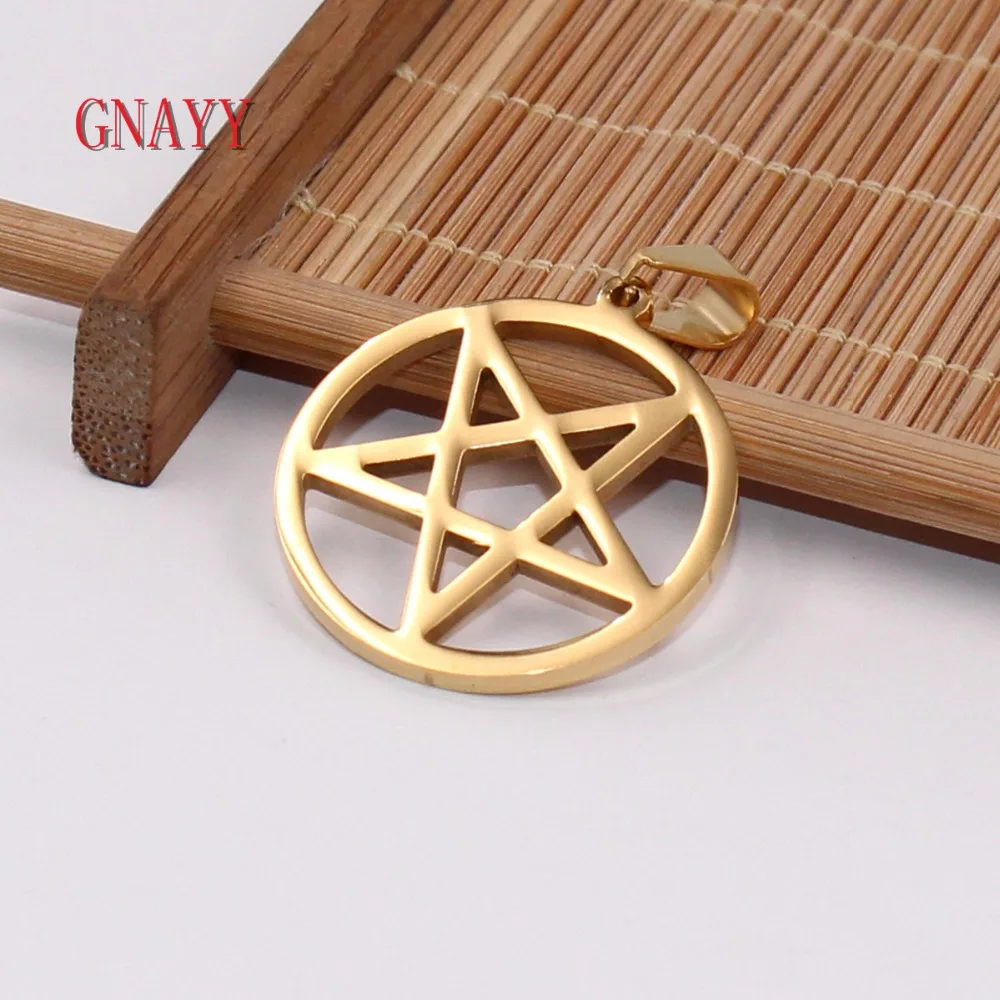 GNAYY ювелирные изделия золотое ожерелье из нержавеющей стали Wicca Φ Подвеска 2 4 мм