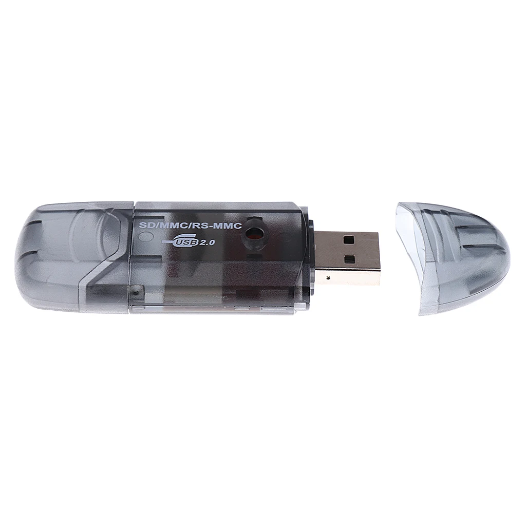 USB 2.0 Memory Card Reader Writer Adapter for SD SDHC TF Card-Black