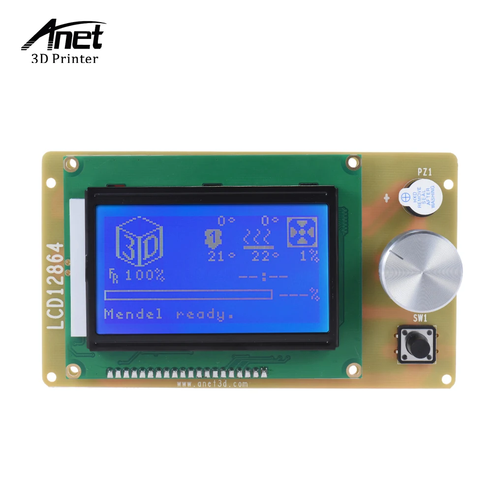 Модуль контроллера экрана Anet 12864 с ЖК дисплеем и кабелем для RAMPS 1 4 Mega Pololu Shield