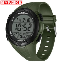 SYNOKE Brand Sports Watches Men Multifunction Chronograph 30M Water Resistant Alarm Clock Date Digital Wristwatches Relojes