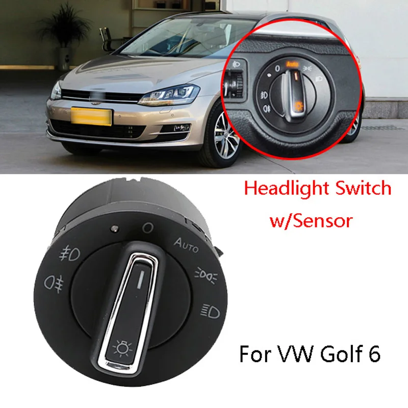 

AUTO Head/Foglights Controller Switch Light Sensor Module For VolksWagen Golf 6