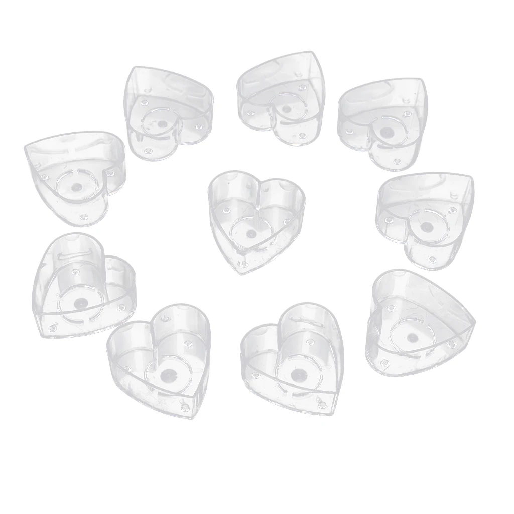 20x Heat-Resistant Clear Plastic Tea Light Container Cups Love Heart Candle Mold Handmade Wedding Decor Candles Craft Mold Tools