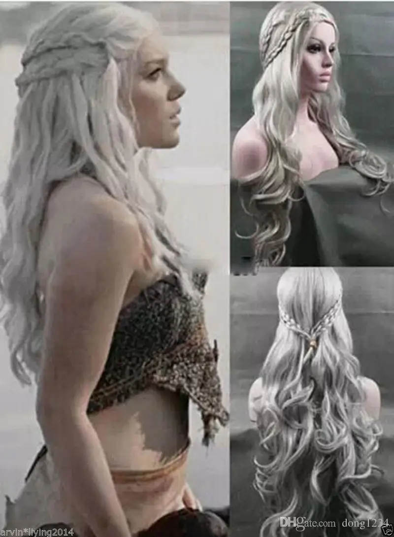 

Wig can hot dye>>>>HOT Daenerys Targaryen WIG Dragon Princess Game of Thrones Braids cosplay wigs