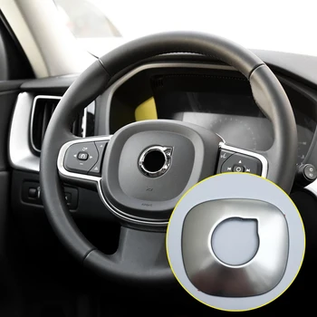 

1PCS Stainless Steel Matte Interior Steering Wheel Ring Cover Decoration Trim For VOLVO XC60 2018 / XC90 2015-2018
