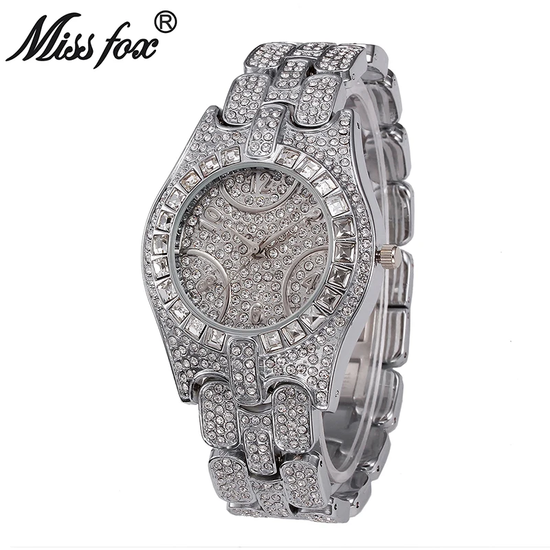 Feminino de Quartzo Relógio de Marca de Luxo com Design de Moda Missfox Relógio Numérico Árabe Impermeável 24 Cheap Relógios femininos