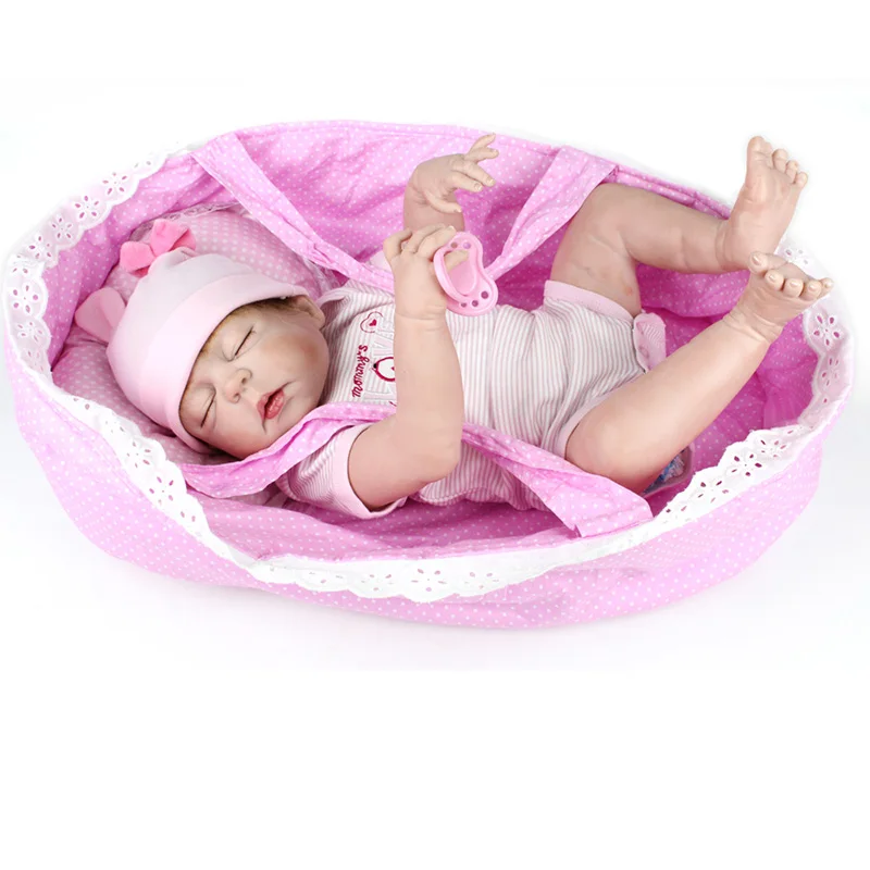 

22 Inch Doll Reborn Full Silicone Vinyl Babies for Girls Rooted Hair Realistic Soft Baby Doll Bonecas Reborn Doll Action figure