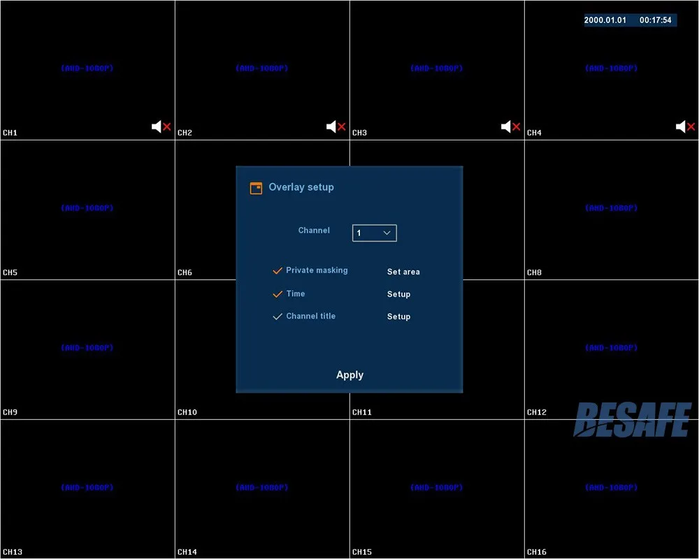 DVR menu-private masking