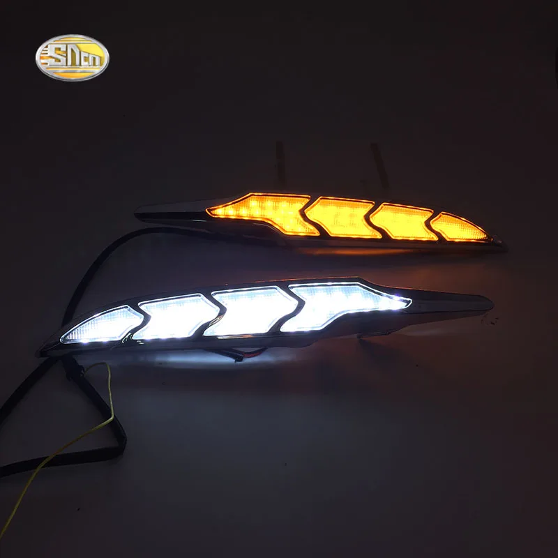 

SNCN LED Daytime running lights for Mazda 3 2017 2018 mazda3 DRL with 12V relay yellow turning signal lamp