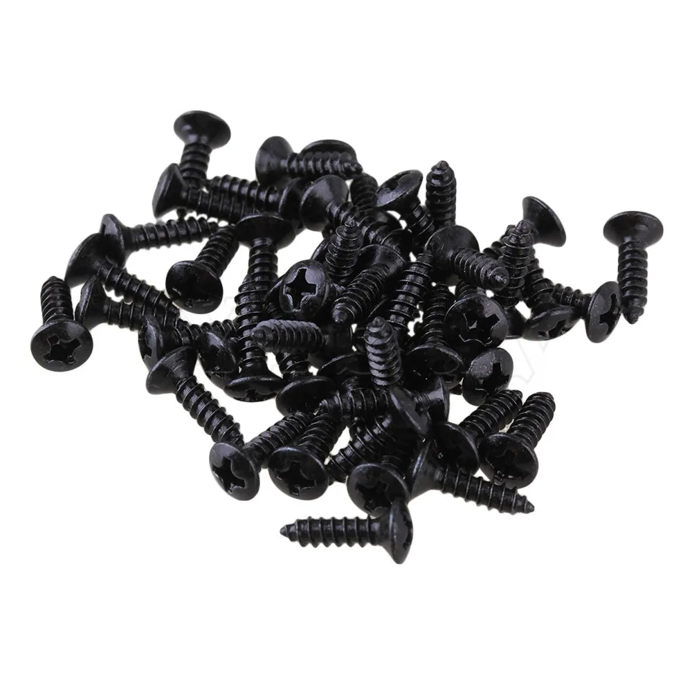 

Yibuy 50 x Black Guitar Bass Pickguard Screw For electric Guitar