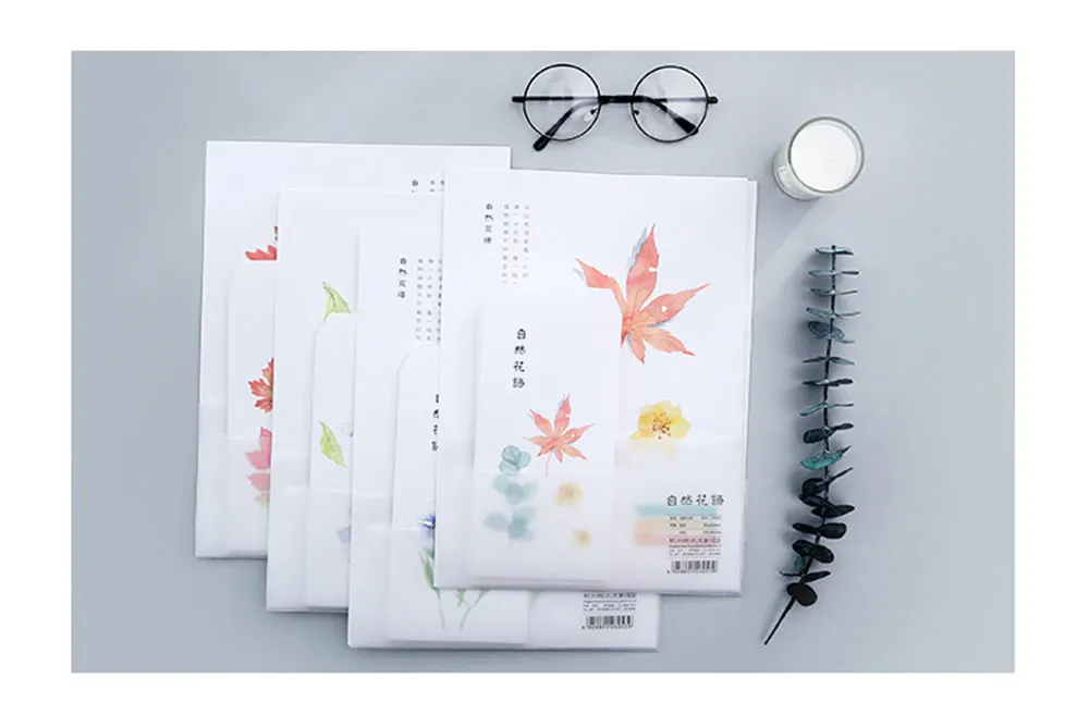 24 с буквами на листе бумага + 12 шт. конверты природа цвета серии Цветы Листья набор для писем записи офисные и школьные принадлежности