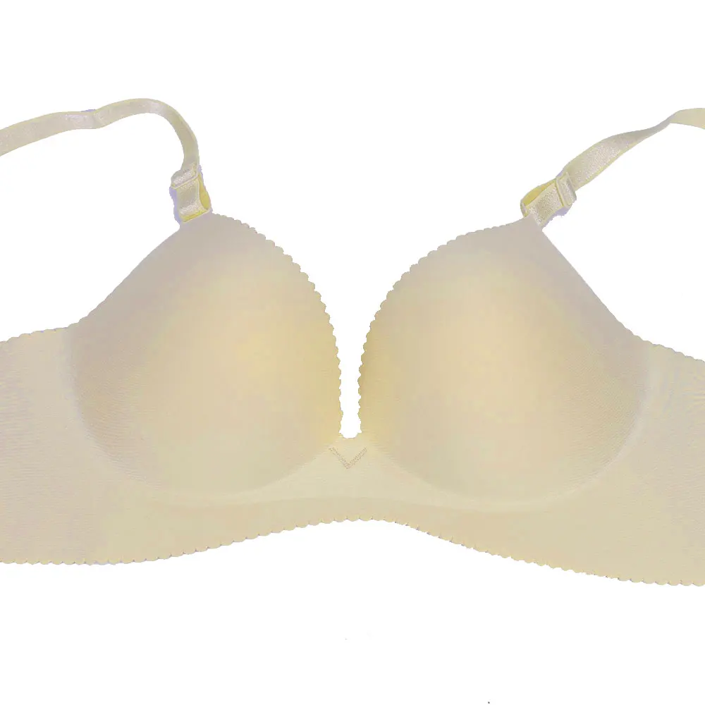 Hot Sale Women Seamless Bra Push up Sexy Wire Free Brassiere Solid Bralette 3/4 Cup Female Lingerie Underwear Intimates Ladies - Color: Khaki