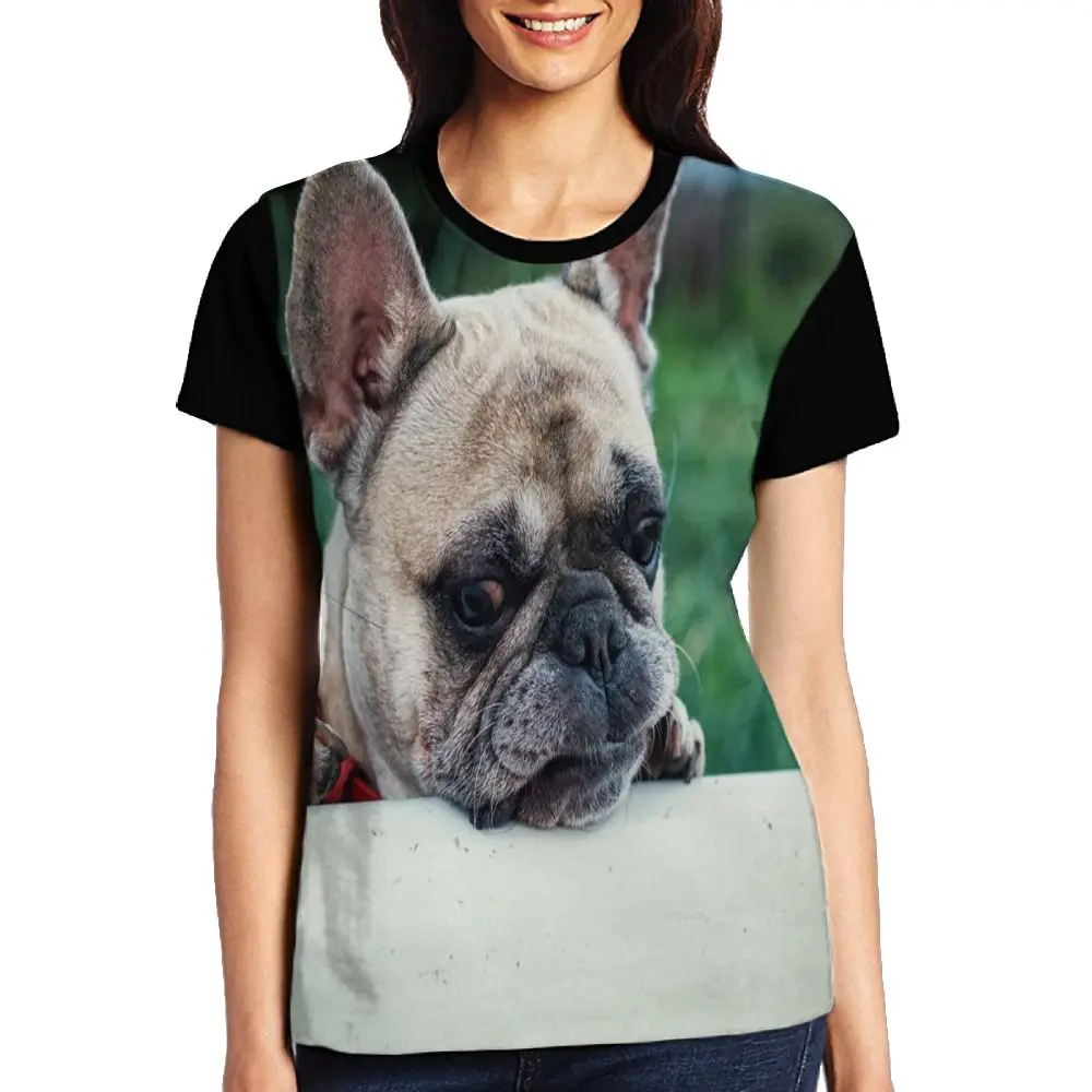 Женская футболка с коротким рукавом SAMCUSTOM Hot french bulldog 3D женские топы повседневные