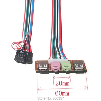 

Desktop pc host case Front I/O Panel USB2.0 AUDIO Mic headphone 3.5mm plug PC case panel cable cord
