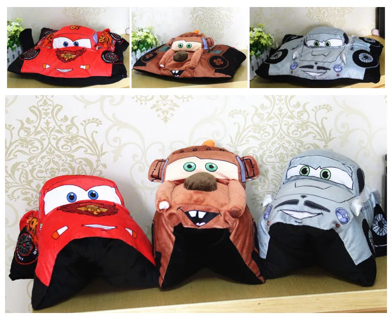 Free shipping 3pcs/lot 40cm Original Cars folding plush pillow toys doll,Cars 2 stuffed toys