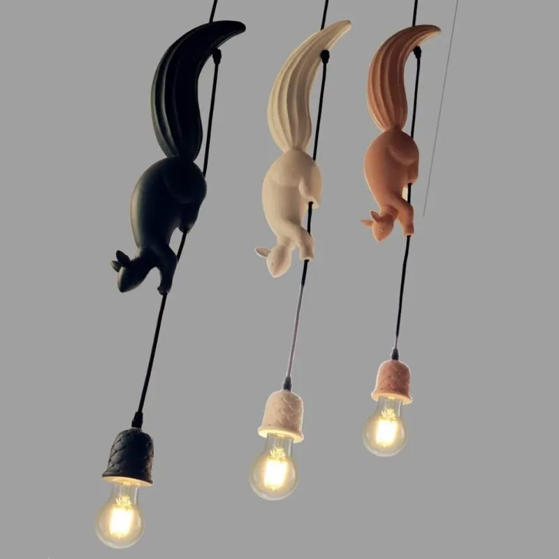 Nordic Creative Animal Squirrel Resin Pendant Light for Restaurant and Bedroom pendant lights,pendant lamp