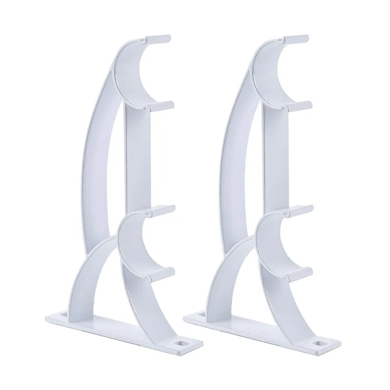 

2PCS Curtain Drapery Rod Bracket Double Rod Holders Heavy Duty Holder Fits 25mm Drape Rod Drapery Rod Bracket Aluminum Alloy