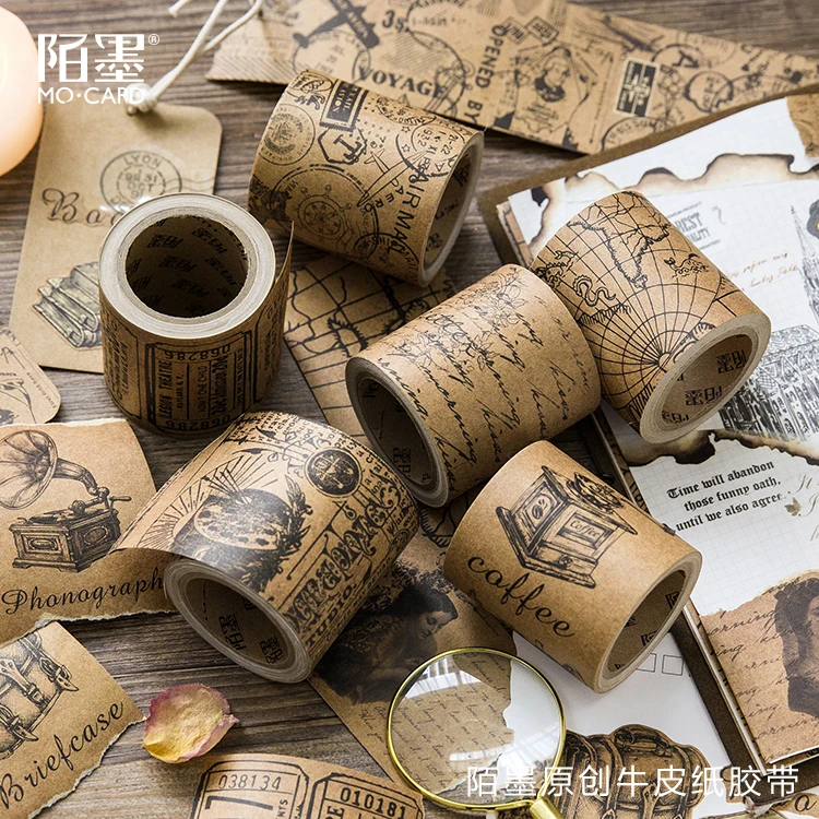 

6PCS/LOT vintage Kraft decorative paper tape masking tape washi tape