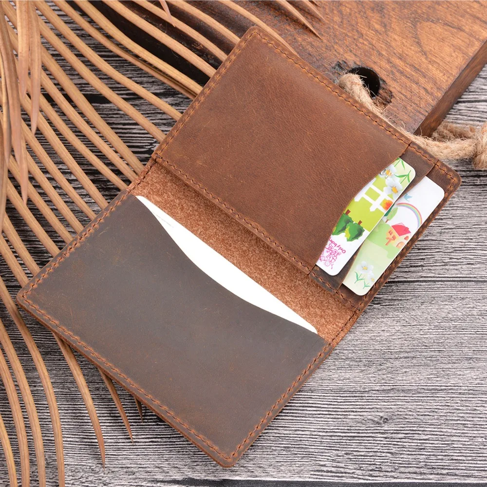 SIKU кожаный мужской Чехол кошелек ручной работы crazy horse id card holder distress holder|Держатели
