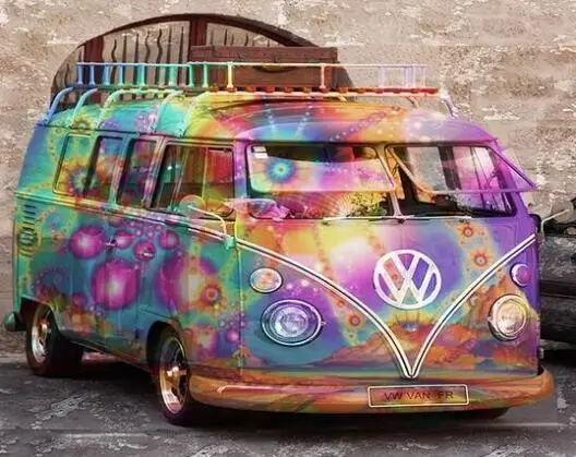 5D алмазная картина VW автобус 60S FLASHBACK | Дом и сад
