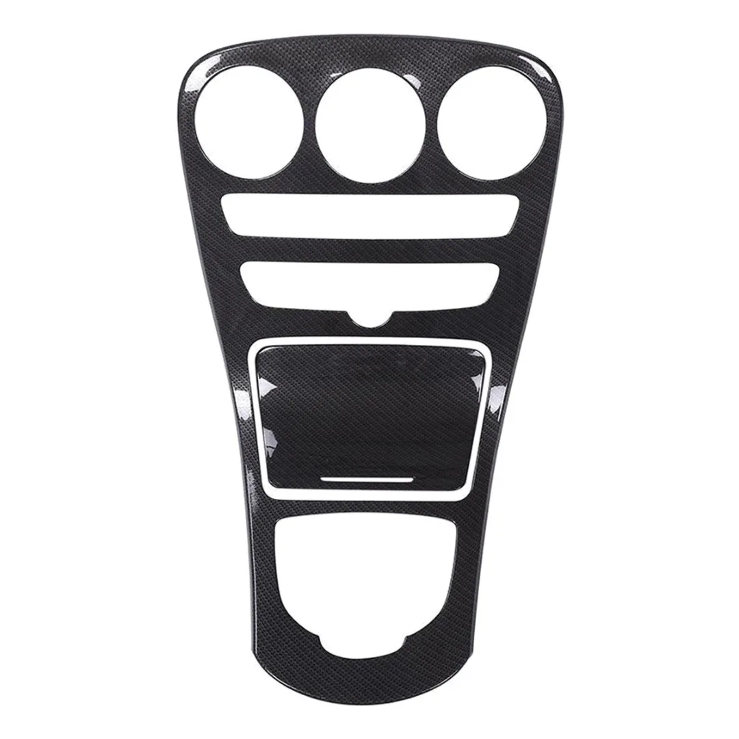 Mayitr 1set Carbon Fiber Style Center Console Gear Panel Cover For Mercedes Benz C Class With Clock W205 C180L 15-17