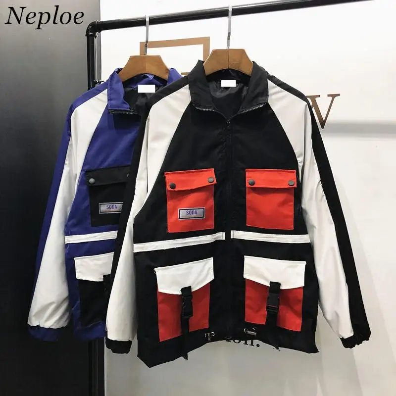 

Neploe Causal Tooling Baseball Jacket Women's Autumn Harajuku Coat Long Sleeve Casual Hip Hop Jackets Female Fashion Tops 36787