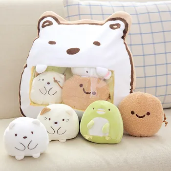 

4 Tiny Pcs In One Sumikko Gurashi Plush Toy San-x Soft Toy Pillow Corner Bio Stuffed Plush Animal Toy Cushion For Fans
