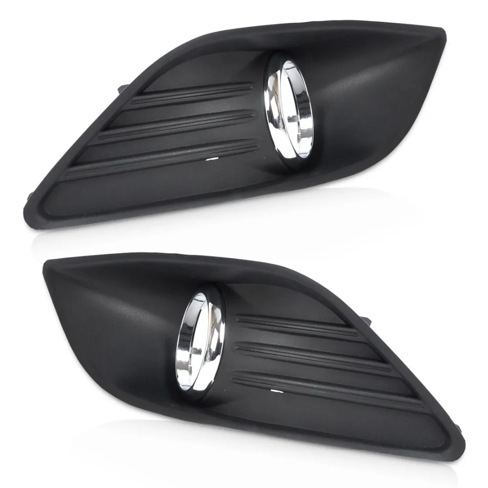 

DWCX 2pcs ABS Black Car Right+Left Bumper Fog Light Lamp Cover Grille Grill for Ford Focus 4 Door Sedan 2009 2010 2011 #Tracking