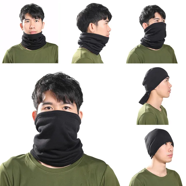 Winter Lengthened practical Thermal Fleece Scarf Snood Neck Warmer Face ...