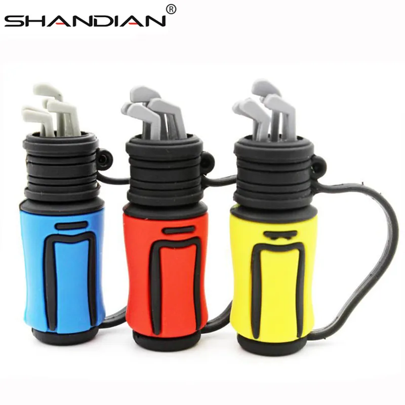 

SHANDIAN Pen drive Golf Bag shape usb flash drive USB 2.0 memory stick pen drive 4GB u disk64 pendrive 16GB 32GB sport gift
