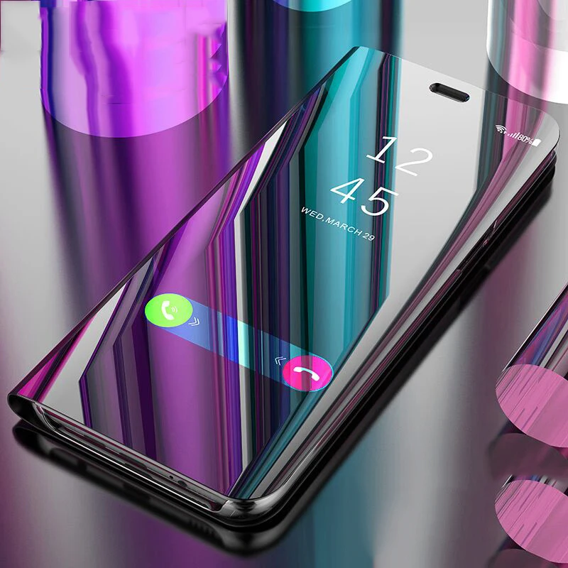 Purple - Mirror Flip Case For Huawei P Smart P20 P10 Mate