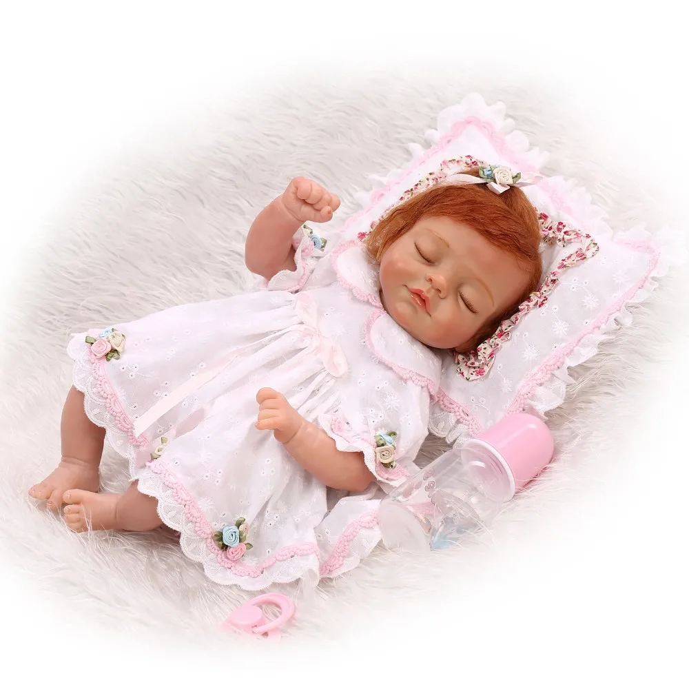 

reborn doll with soft real gentle touch 18inch handmade doll free shipping silicone vinyl lifelike Christmas Gift sweet baby