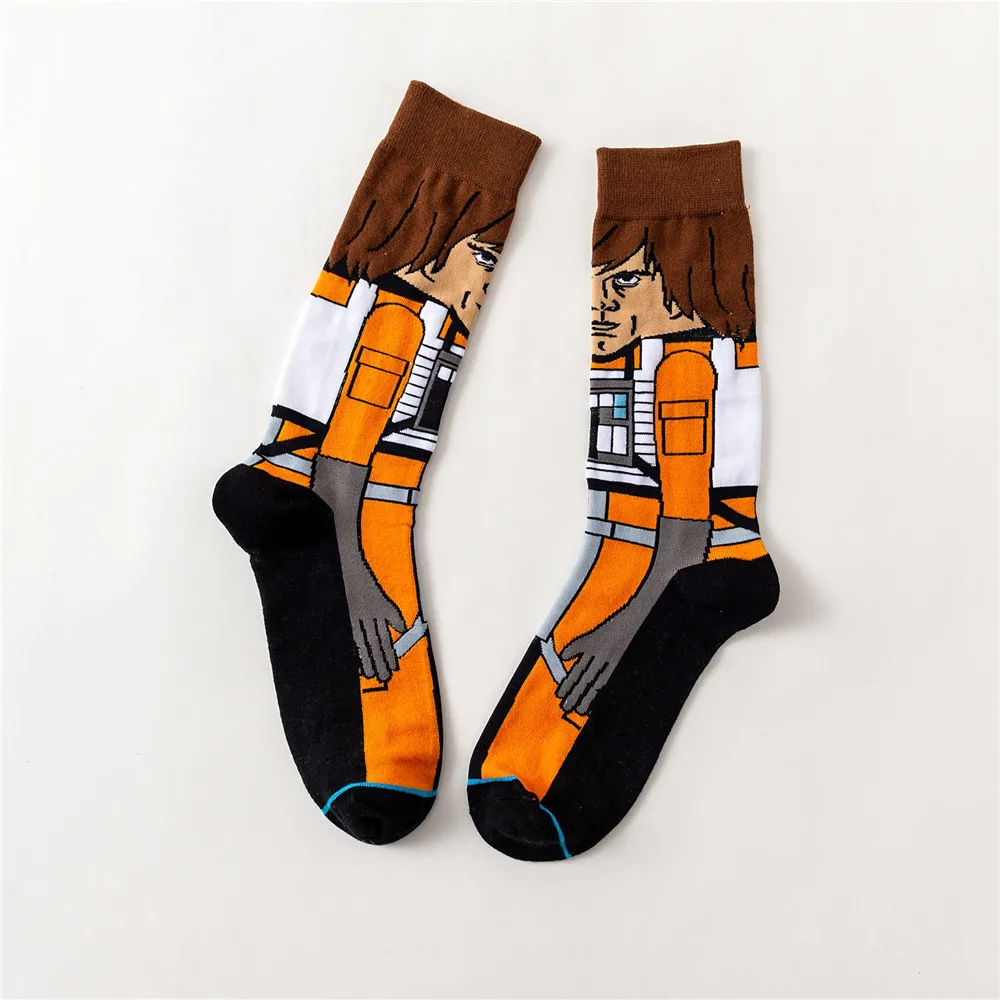 Унисекс носки для женщин хлопок Звездные войны печати носки хараюку осень и зима теплые толстые носки уличный стиль носки meias sox