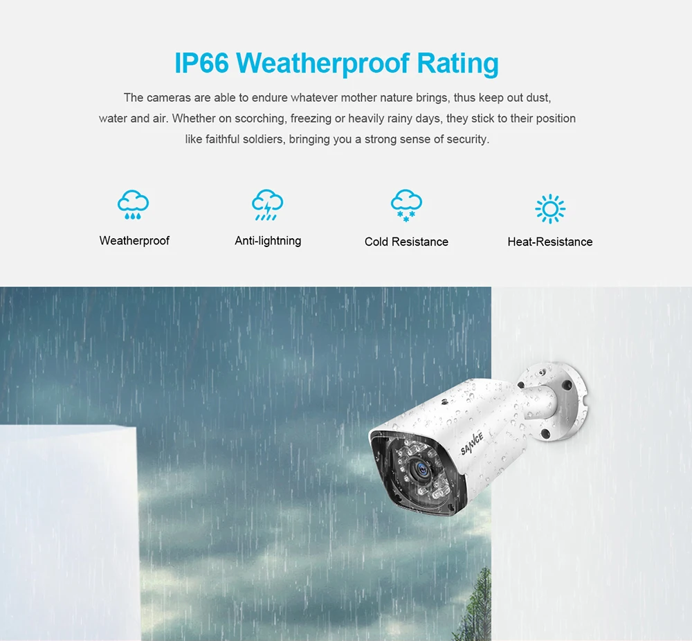 Sistema de Segurança Impermeável ao ar Sannce Hdmi Poe Nvr Kit Cctv 2mp ir Ip66 Livre Câmera ip Plug & Paly Conjunto Vigilância Vídeo 4ch 1080 p 11 Sannce 4ch 1080 p hdmi poe nvr