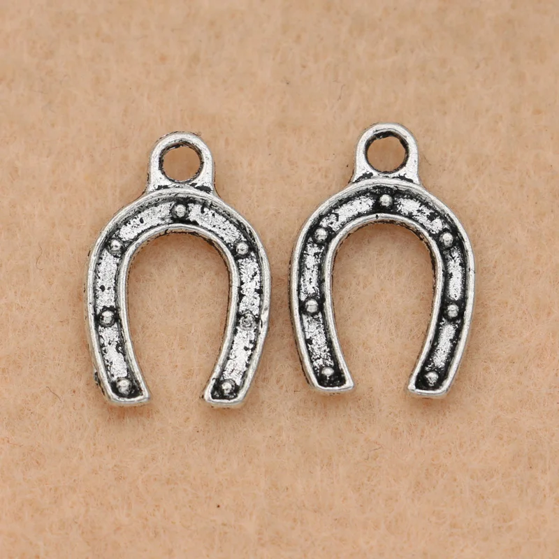 20pcs Tibetan Silver Plated Horseshoe Charm Pendants Jewelry Making Diy 