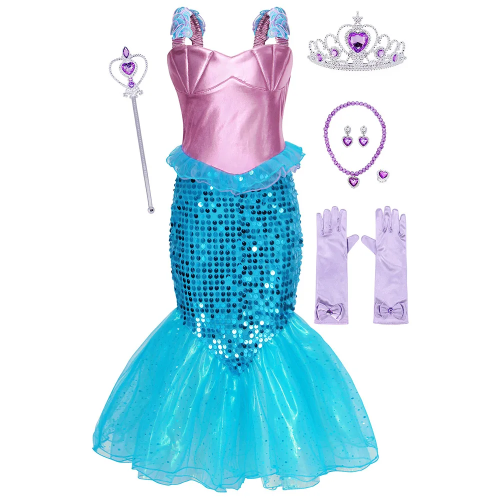 AmzBarley костюм Белоснежки для девочек платье принцессы для малышей Бальные платья на Хэллоуин, Рождество, день рождения+ корона, детское платье-пачка