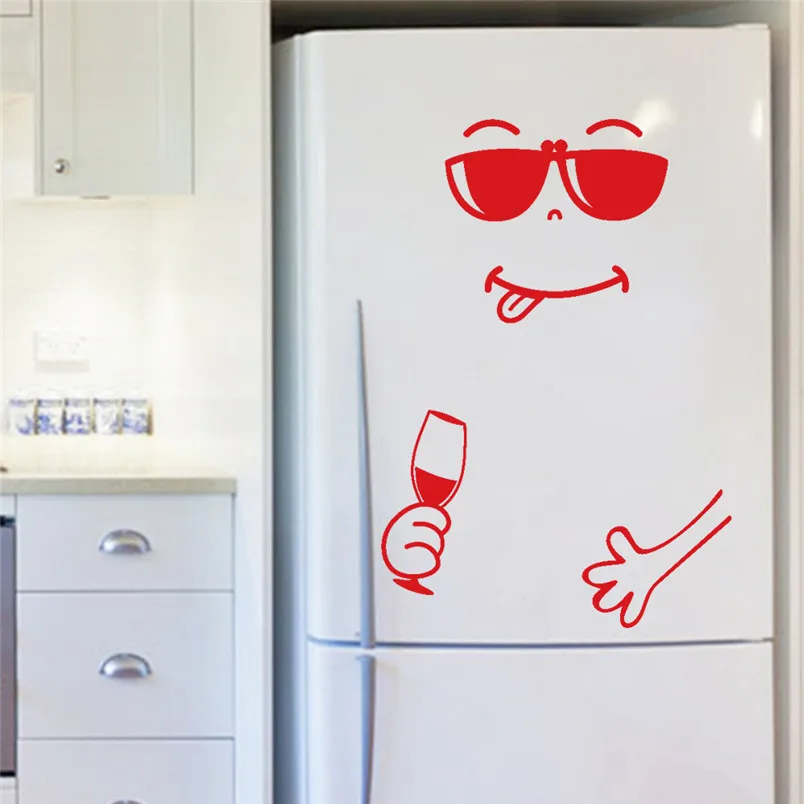 Cute Sticker Fridge Happy Face Kitchen Wall Refrigerator Vinyl Stickers Art Wall Decal For Home Decor New #3n20 (3)