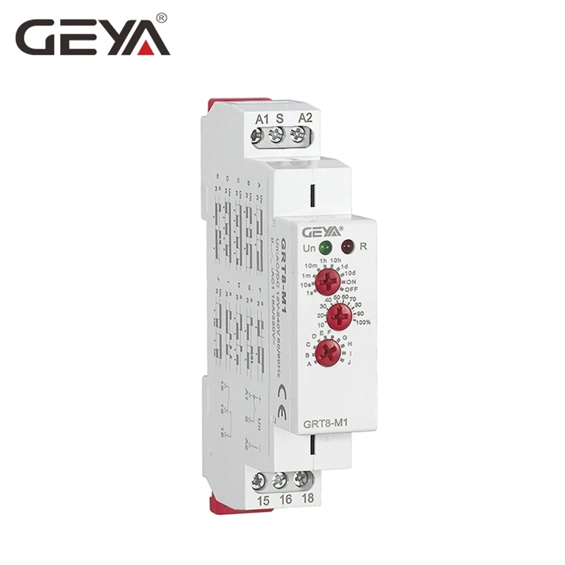 10PCS Free Shipping GEYA Multifunction Time Relay 12V 24V 220V-Adjustable 10 functions & 10 time ranges with CE CB Certificate