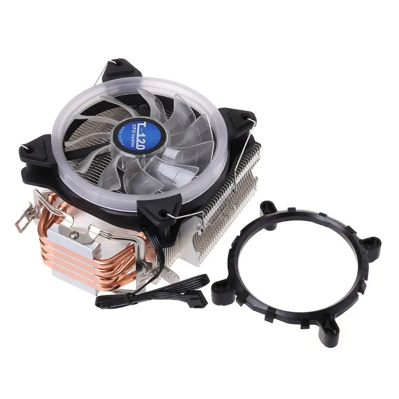 

Cooling Fan CPU Cooler Computer Processor Lighting Radiator Dual Tower 4 Heat Pipes for Intel and AMD