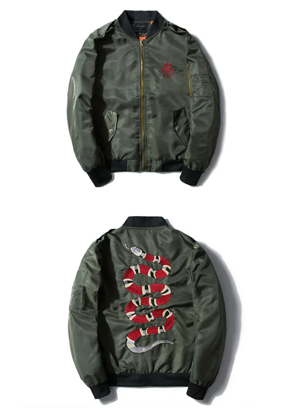 AELFRIC мужские пальто и куртки Вышивка змея Ma1 куртка Бомбер тонкая женская мужская хип-хоп мода уличная одежда размер США Xs-XL TR05