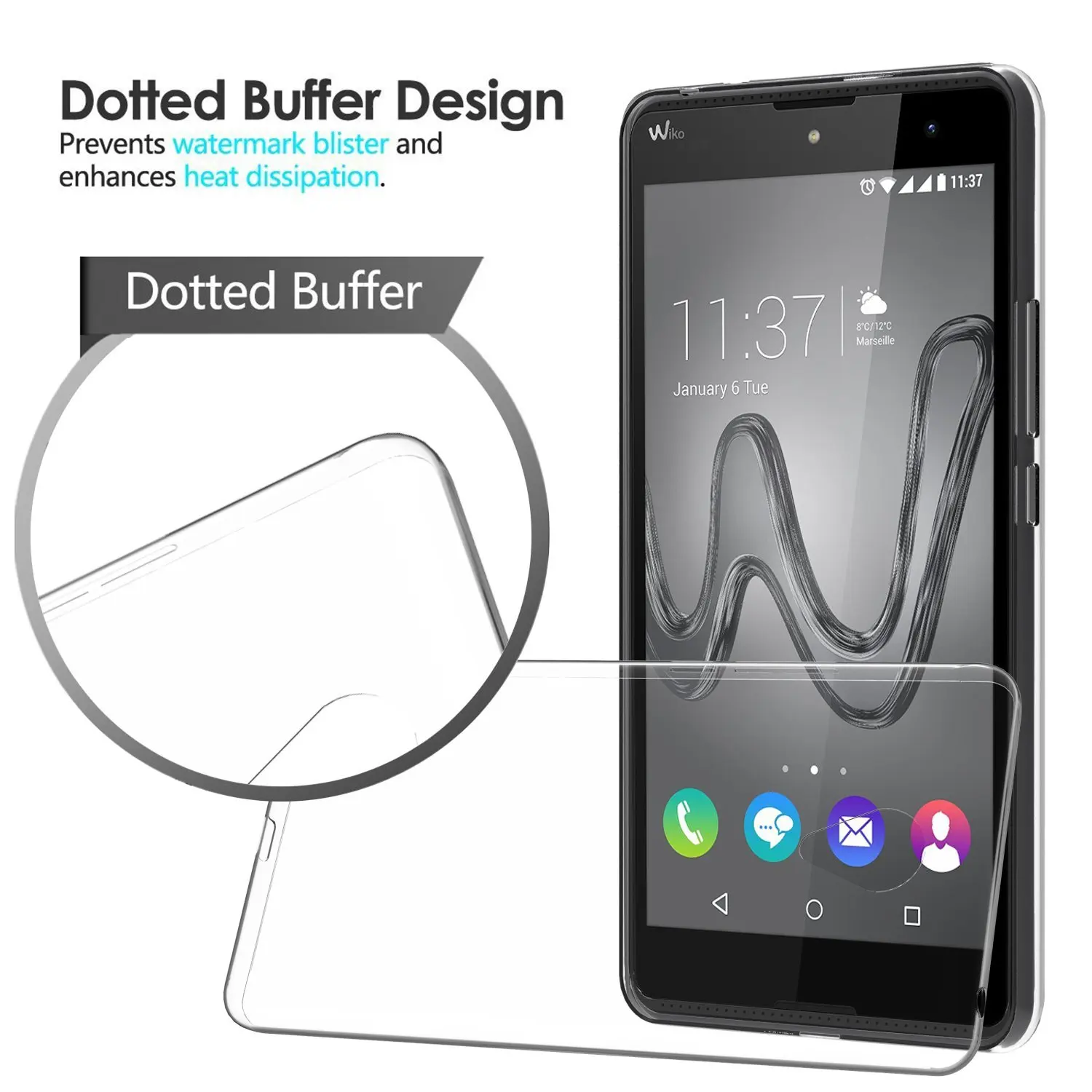 Прозрачный чехол для Wiko Robby Мягкий ТПУ силиконовый гелевый задней панели