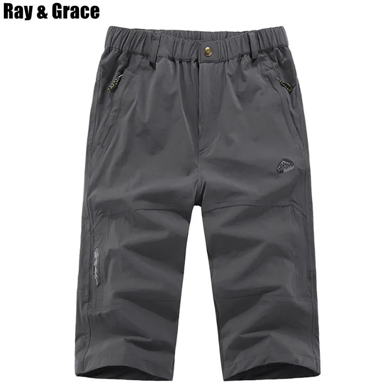 

RAY GRACE Summer Men's Waterproof Shorts Hiking Trekking Quick Dry Outdoor Shorts Breathable Sports Trousers For Men Running