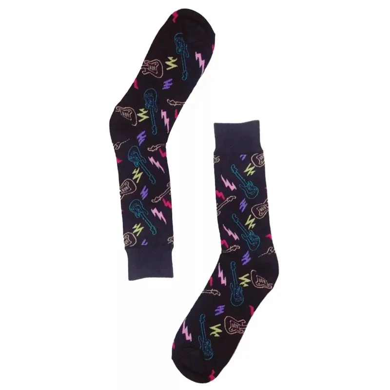 Мультяшные креветки коала крюк покер гитара красочный символ мужчины счастливый Забавный Harajuku винтажные повседневные Мягкие хлопковые носки осень
