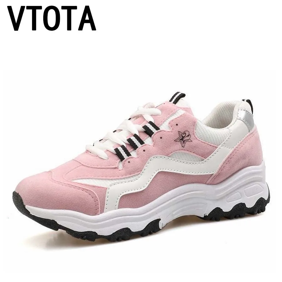 

VTOTA Autumn Fashion Sneakers Wild Platform Non-Slip Women Shoes Leisure Round Head Lace-Up Running shoes Woman Casual Shoes K53