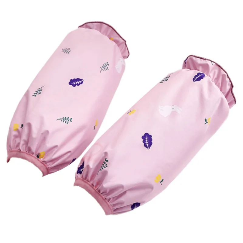 1 пара рукавов полиэстер водонепроницаемый нарукавники УНИСЕКС манжеты маслостойкие предплечья рукав чехол для детей светильник цветная одежда - Цвет: Розовый