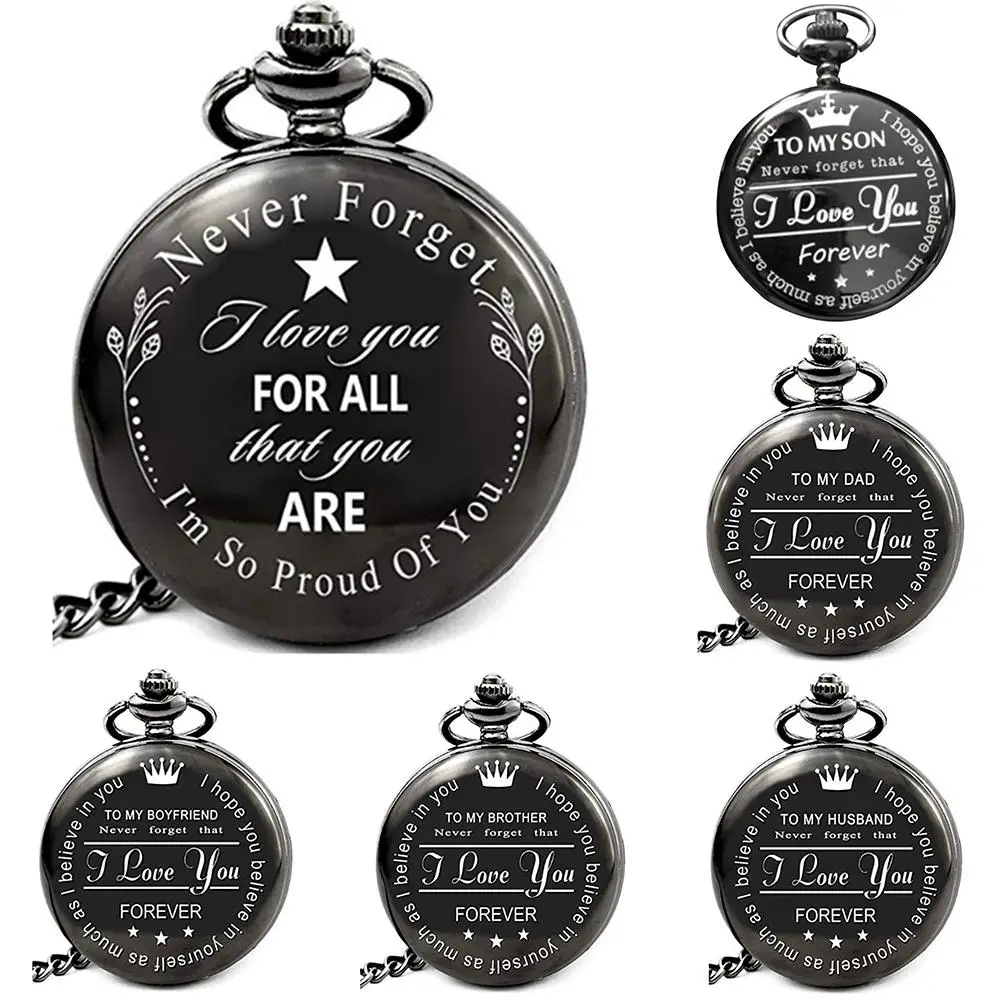 

New Vintage Men Women English Letter Round Dial Quartz Pocket Pendant Watch Gifts